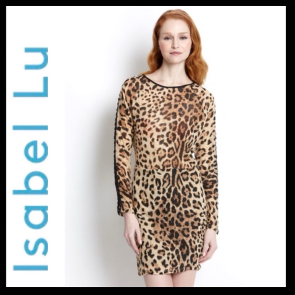 NWOT Isabel Lu Animal Print Sweater Dress